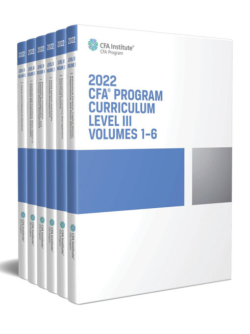 Title details for 2022 CFA Program Curriculum Level III Box Set (Textbook) by Wiley - Available